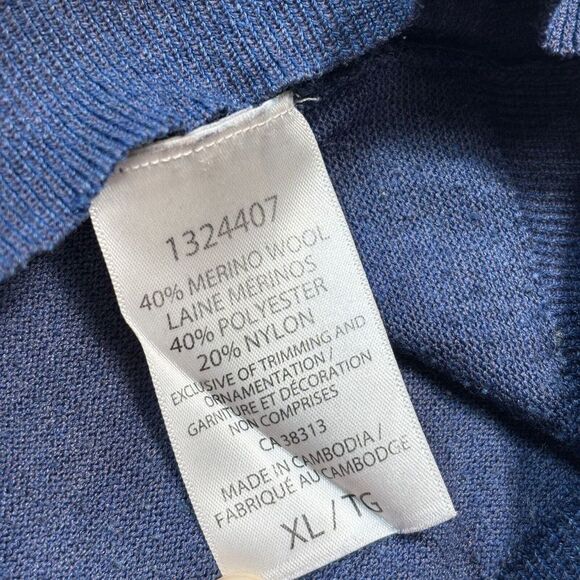 Ibex Sweater Men's XL Blue Merino Wool V Neck Long Sleeve Pullover‎ 1324407 - Picture 10 of 12